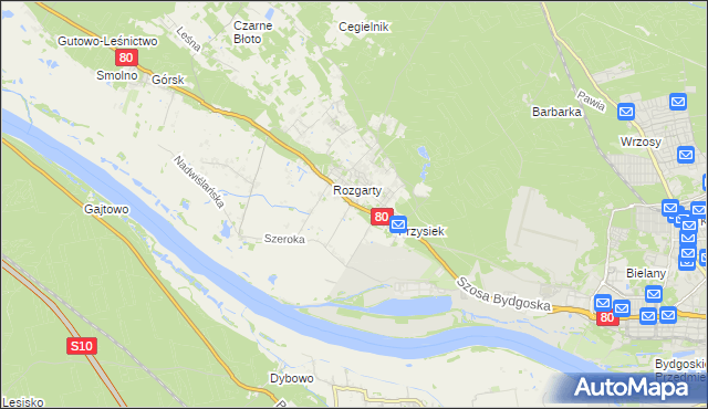 mapa Stary Toruń, Stary Toruń na mapie Targeo