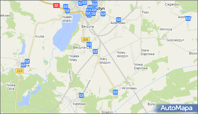 mapa Stary Widzim, Stary Widzim na mapie Targeo