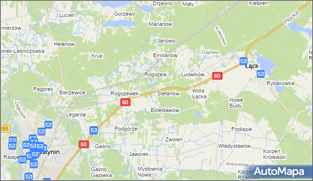 mapa Stefanów gmina Gostynin, Stefanów gmina Gostynin na mapie Targeo