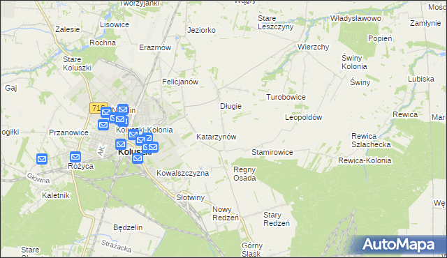 mapa Stefanów gmina Koluszki, Stefanów gmina Koluszki na mapie Targeo