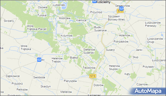 mapa Stefanów Suserski, Stefanów Suserski na mapie Targeo