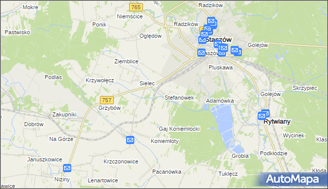 mapa Stefanówek, Stefanówek na mapie Targeo