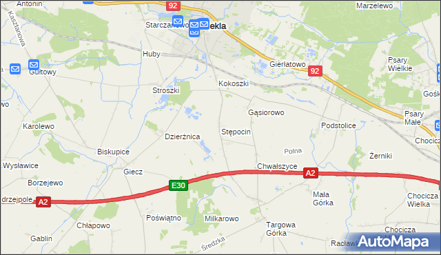 mapa Stępocin, Stępocin na mapie Targeo