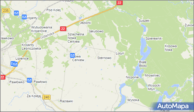 mapa Sternowo, Sternowo na mapie Targeo