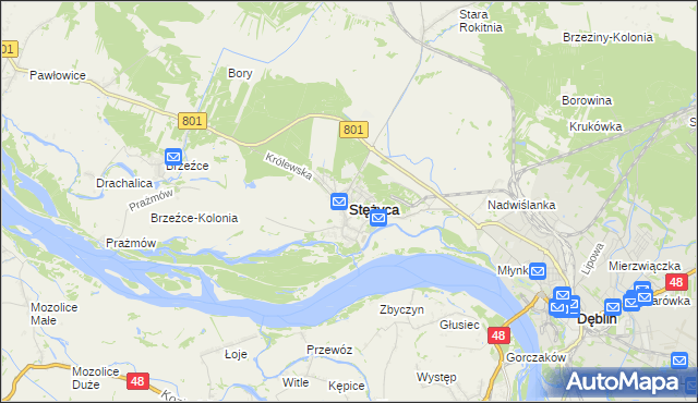 mapa Stężyca powiat rycki, Stężyca powiat rycki na mapie Targeo