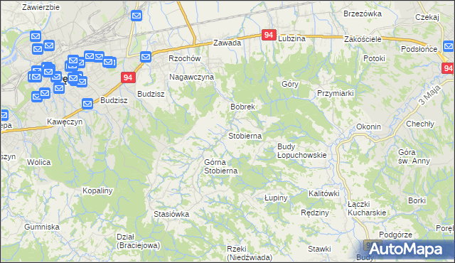 mapa Stobierna gmina Dębica, Stobierna gmina Dębica na mapie Targeo