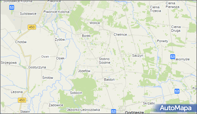 mapa Stobno Siódme, Stobno Siódme na mapie Targeo