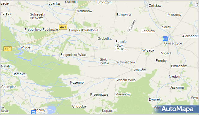 mapa Stok Polski, Stok Polski na mapie Targeo