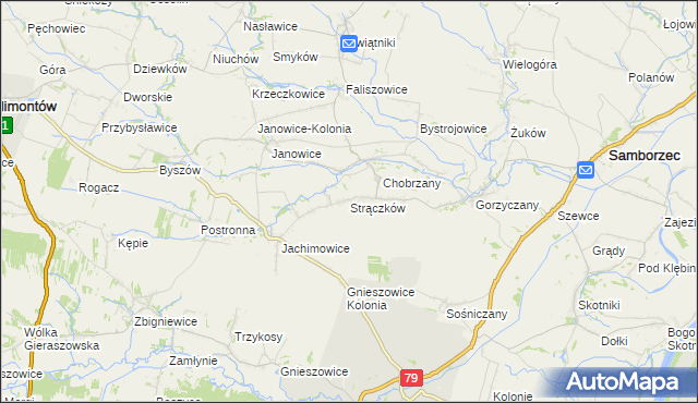 mapa Strączków, Strączków na mapie Targeo