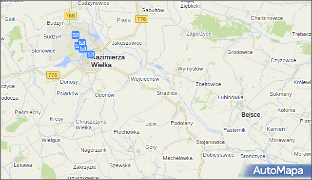 mapa Stradlice, Stradlice na mapie Targeo