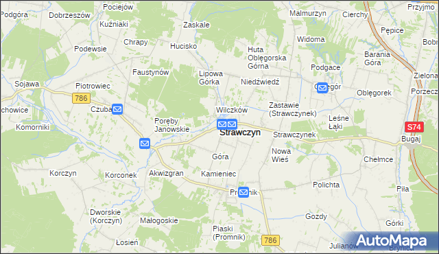 mapa Strawczyn, Strawczyn na mapie Targeo
