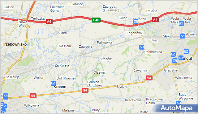mapa Strażów, Strażów na mapie Targeo