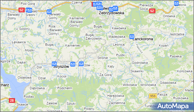 mapa Stronie gmina Stryszów, Stronie gmina Stryszów na mapie Targeo