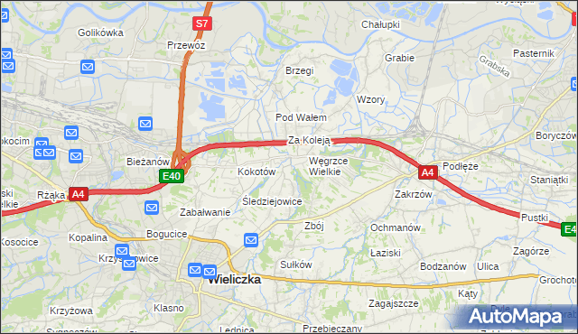 mapa Strumiany gmina Wieliczka, Strumiany gmina Wieliczka na mapie Targeo