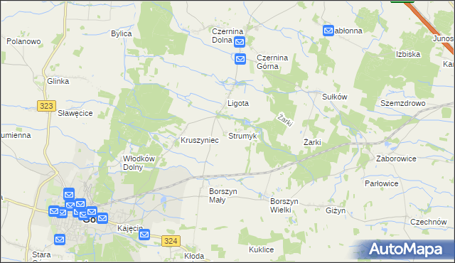 mapa Strumyk gmina Góra, Strumyk gmina Góra na mapie Targeo