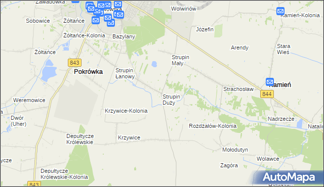 mapa Strupin Duży, Strupin Duży na mapie Targeo