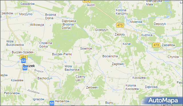 mapa Strupiny, Strupiny na mapie Targeo