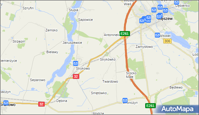 mapa Strykówko, Strykówko na mapie Targeo