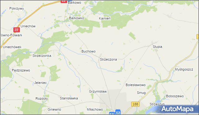 mapa Strzeczona, Strzeczona na mapie Targeo