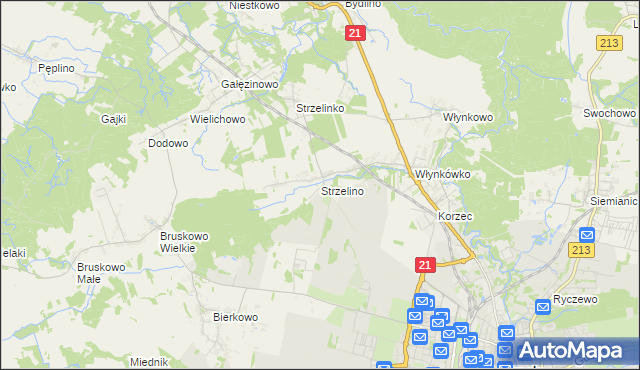 mapa Strzelino, Strzelino na mapie Targeo
