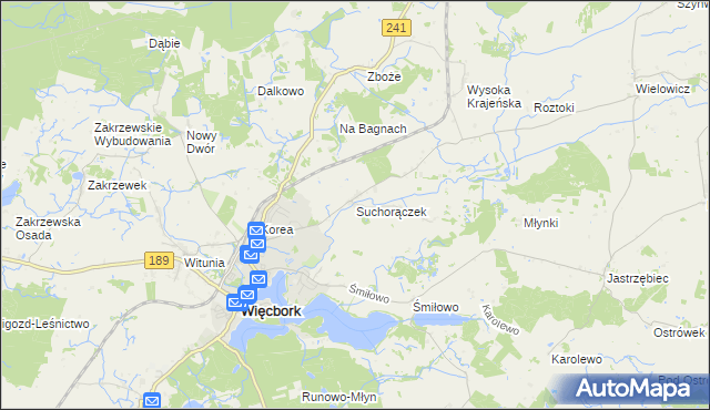 mapa Suchorączek, Suchorączek na mapie Targeo
