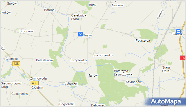 mapa Suchorzewko, Suchorzewko na mapie Targeo