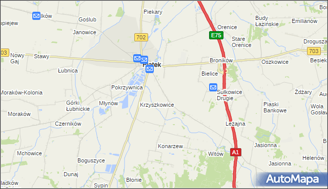 mapa Sułkowice Pierwsze, Sułkowice Pierwsze na mapie Targeo