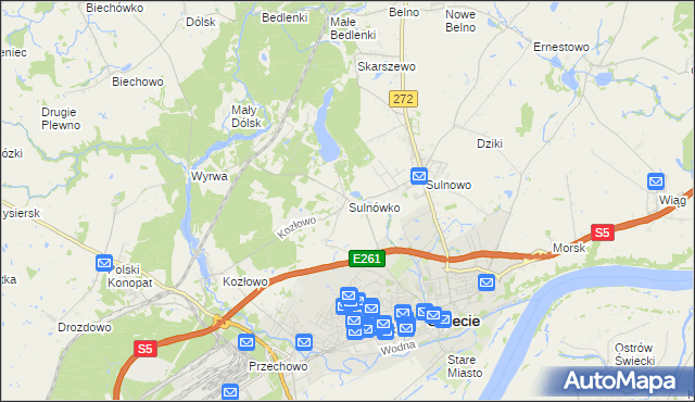 mapa Sulnówko, Sulnówko na mapie Targeo