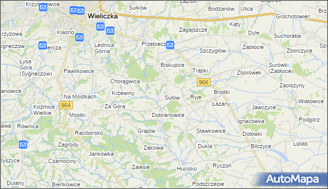 mapa Sułów gmina Biskupice, Sułów gmina Biskupice na mapie Targeo