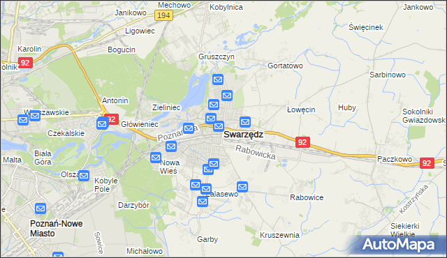 mapa Swarzędz, Swarzędz na mapie Targeo