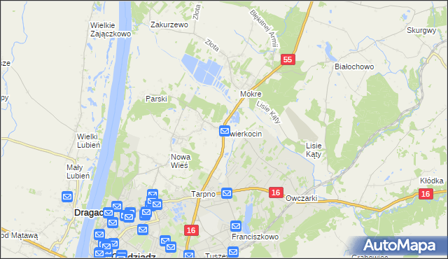 mapa Świerkocin gmina Grudziądz, Świerkocin gmina Grudziądz na mapie Targeo