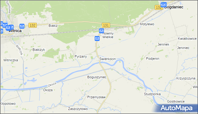 mapa Świerkocin gmina Witnica, Świerkocin gmina Witnica na mapie Targeo