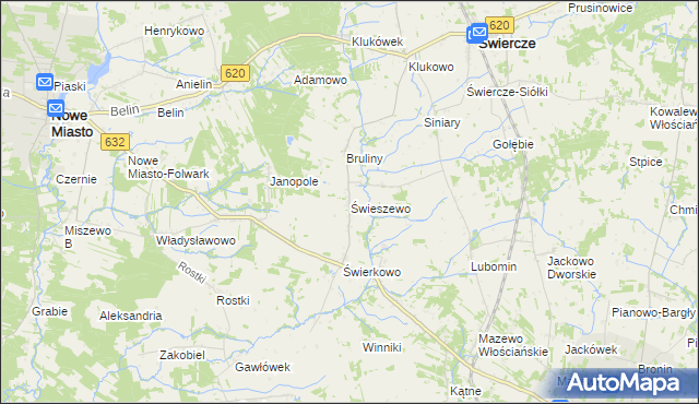 mapa Świeszewo gmina Świercze, Świeszewo gmina Świercze na mapie Targeo