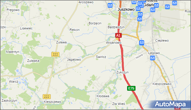 mapa Świńcz, Świńcz na mapie Targeo