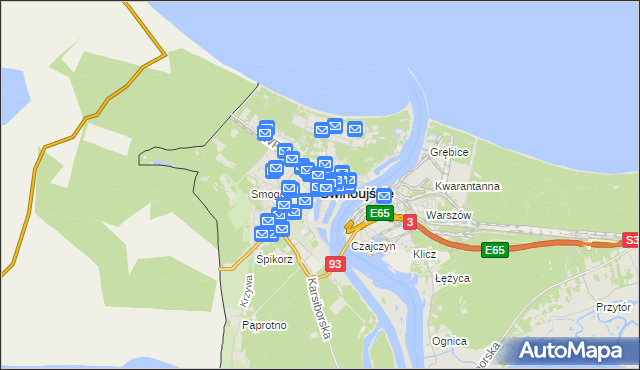 mapa Świnoujście, Świnoujście na mapie Targeo