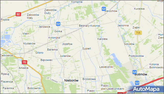 mapa Sypień, Sypień na mapie Targeo