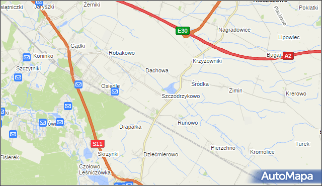 mapa Szczodrzykowo, Szczodrzykowo na mapie Targeo