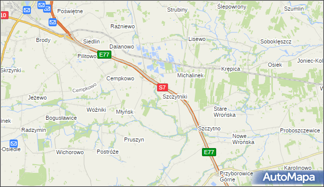 mapa Szczytniki gmina Załuski, Szczytniki gmina Załuski na mapie Targeo