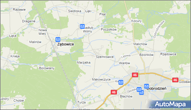 mapa Szemrowice, Szemrowice na mapie Targeo