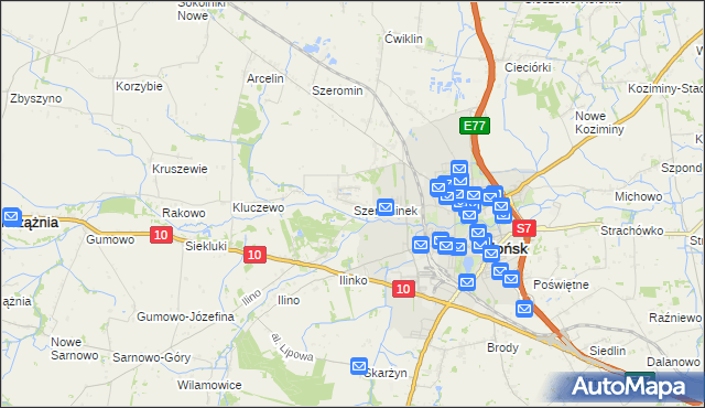 mapa Szerominek, Szerominek na mapie Targeo