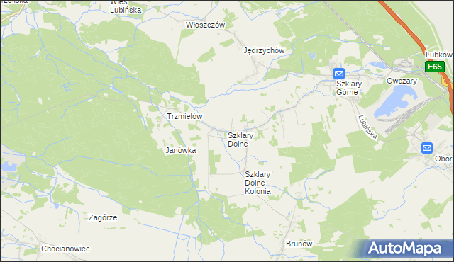 mapa Szklary Dolne, Szklary Dolne na mapie Targeo