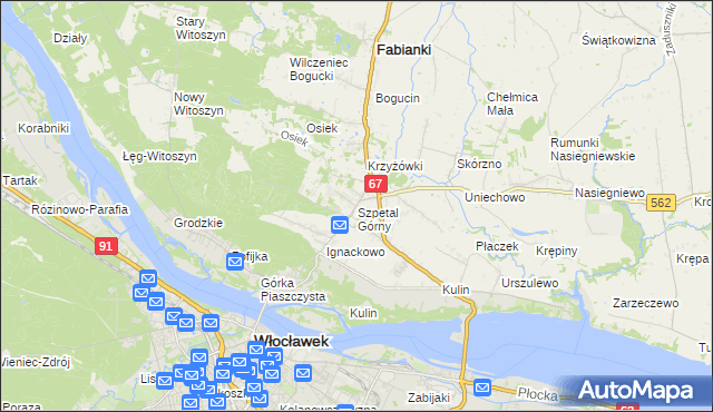 mapa Szpetal Górny, Szpetal Górny na mapie Targeo