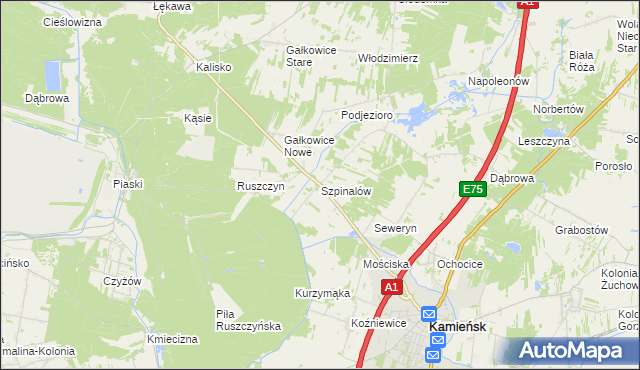 mapa Szpinalów, Szpinalów na mapie Targeo