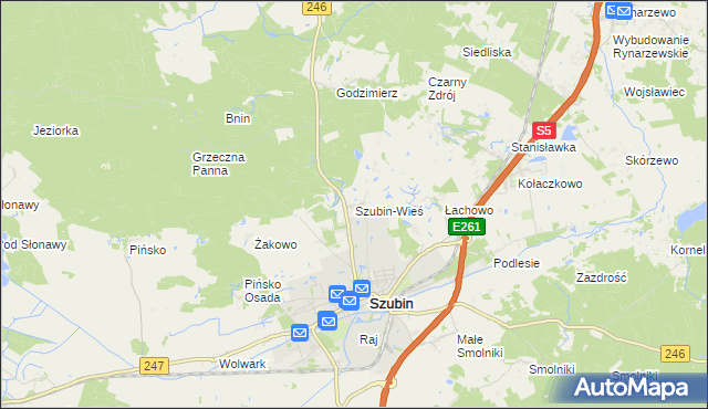 mapa Szubin-Wieś, Szubin-Wieś na mapie Targeo