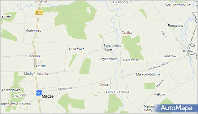 mapa Szychowice, Szychowice na mapie Targeo