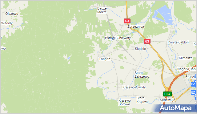 mapa Tabędz, Tabędz na mapie Targeo