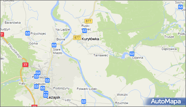 mapa Tarnawiec, Tarnawiec na mapie Targeo