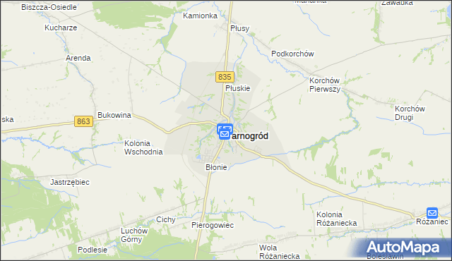 mapa Tarnogród, Tarnogród na mapie Targeo