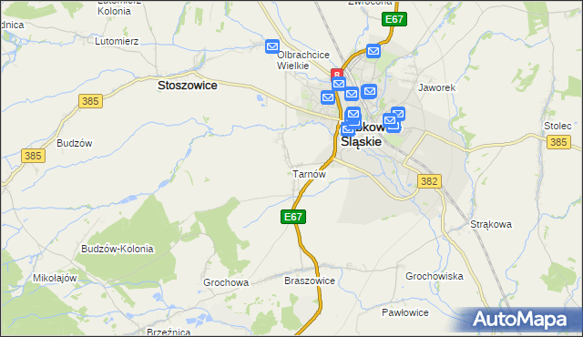 mapa Tarnów gmina Ząbkowice Śląskie, Tarnów gmina Ząbkowice Śląskie na mapie Targeo