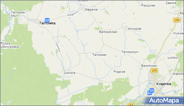 mapa Tarnowiec gmina Tarnówka, Tarnowiec gmina Tarnówka na mapie Targeo